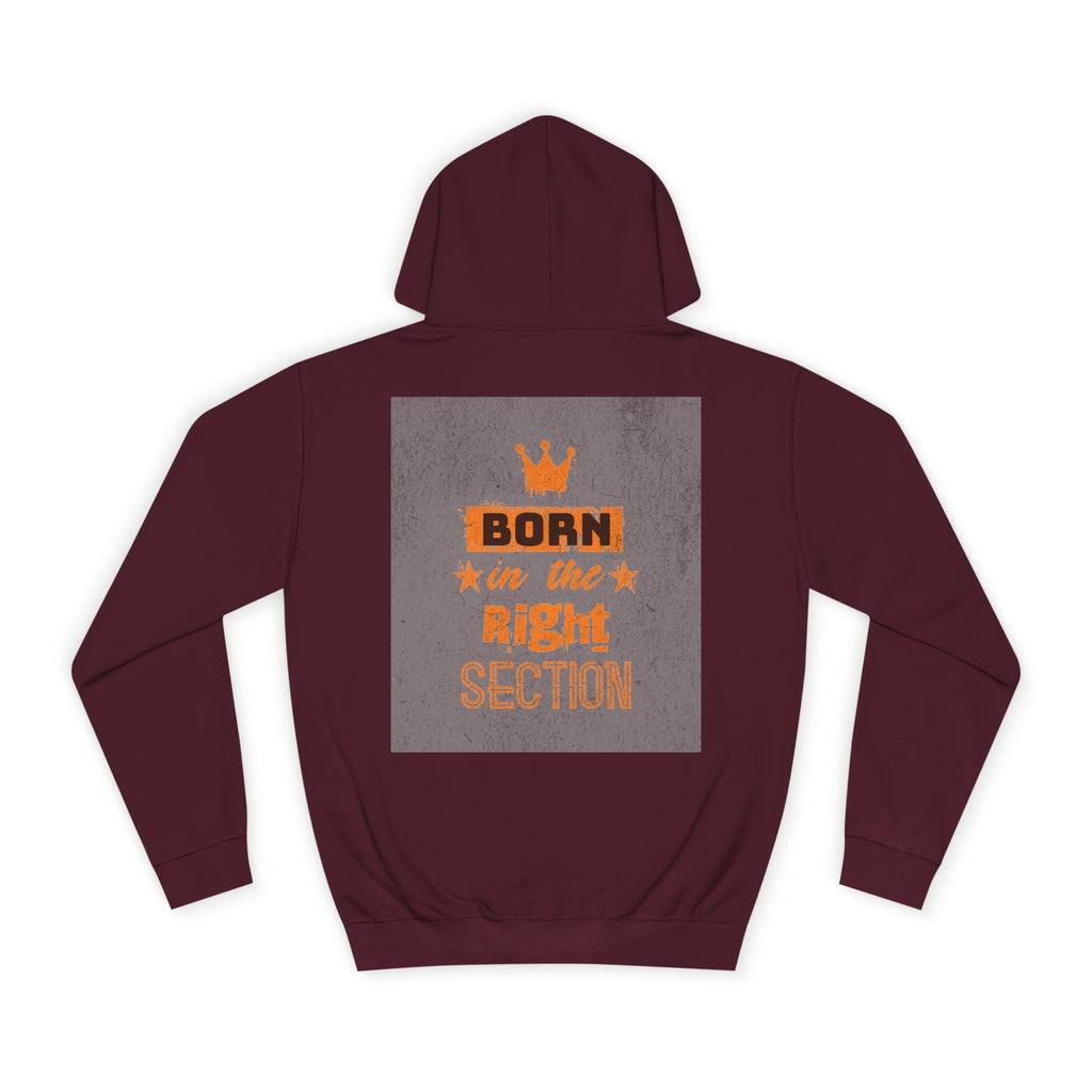 Born in the Right Section Hoodie | Unisex College Sweatshirt, Casual Wear, Gift for Any One,Apparel, Trendy Hoodie