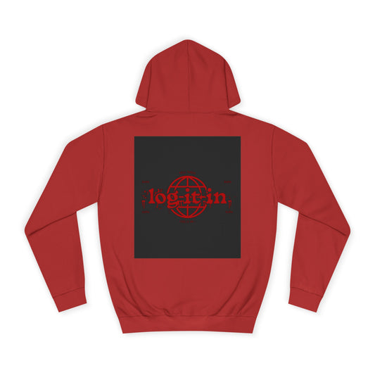 Unisex Log it in Hoodie with Bold Graphic Design, Custom Apparel, Streetwear, Comfortable Hoody, Trendy Gift