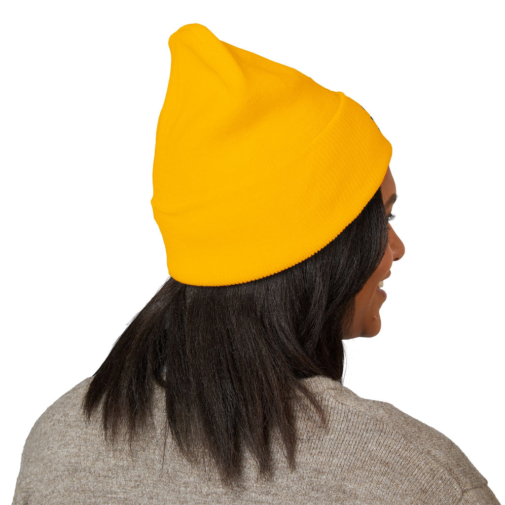 Embroidered 'Watch Your Back' Classic Cuffed Beanie — Cozy Winter Knit Hat