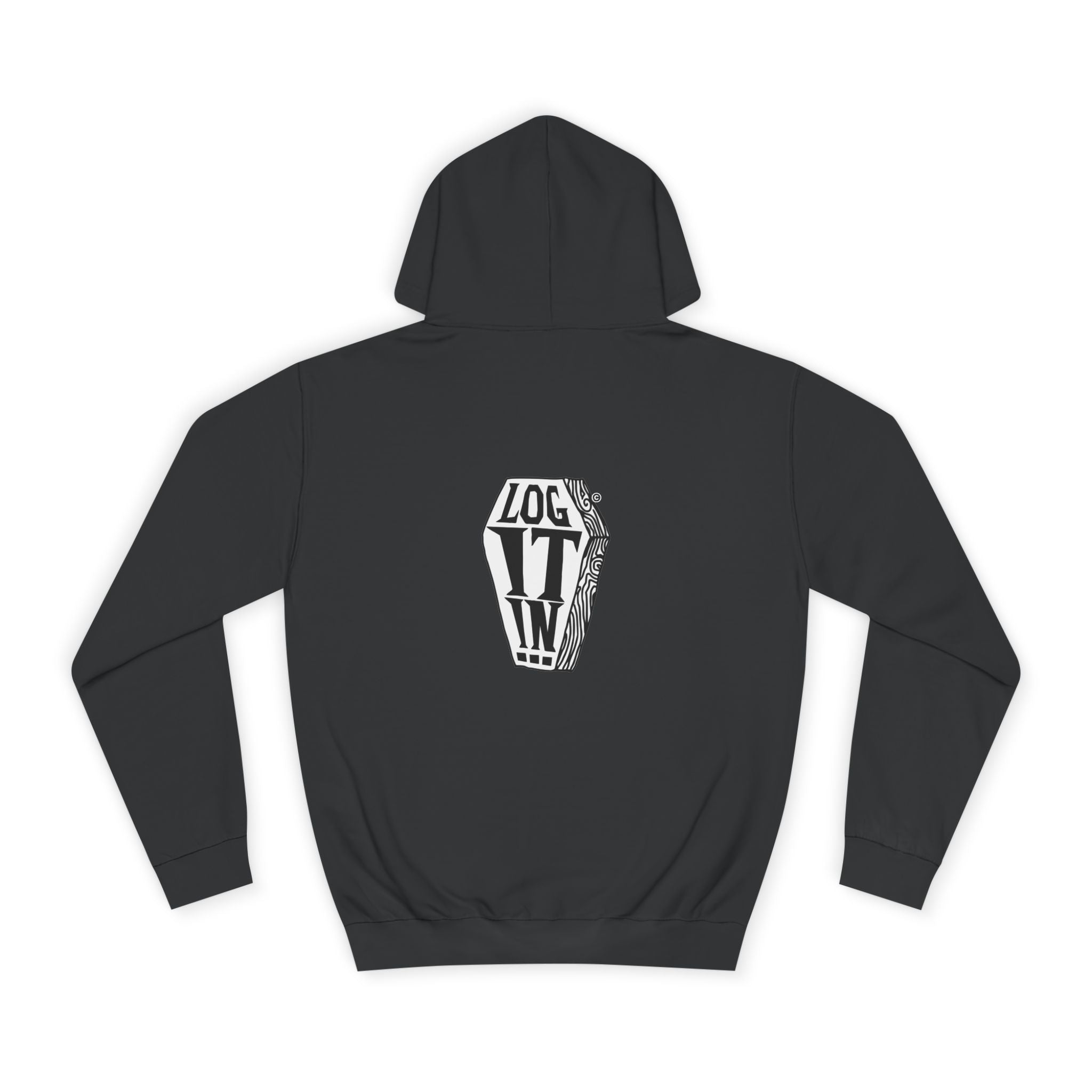 Edgy Unisex Log it in Hoodie, Casual Streetwear, Unique Gift, Trendy Apparel, Halloween Costume, Cozy Lounge Wear