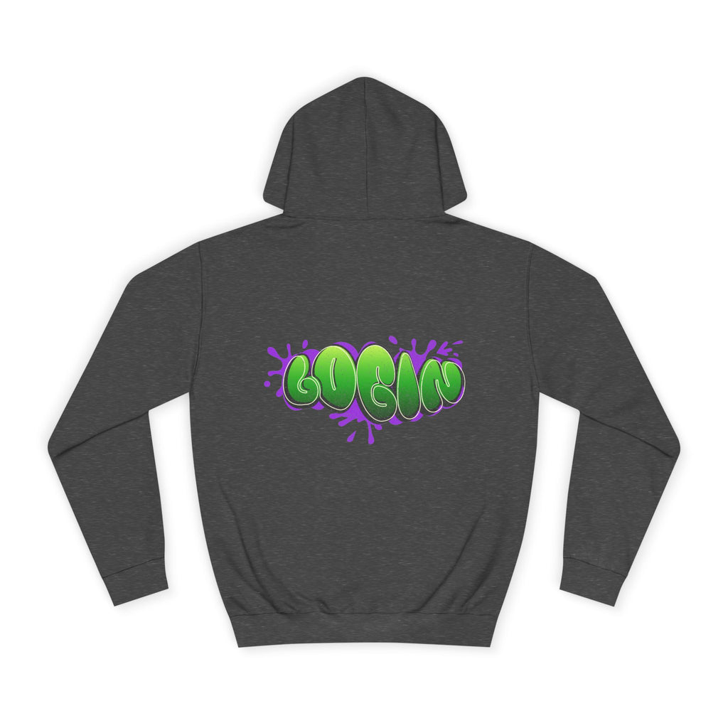 Hoodie with Green Graffiti "Login" Design - Streetwear Pullover