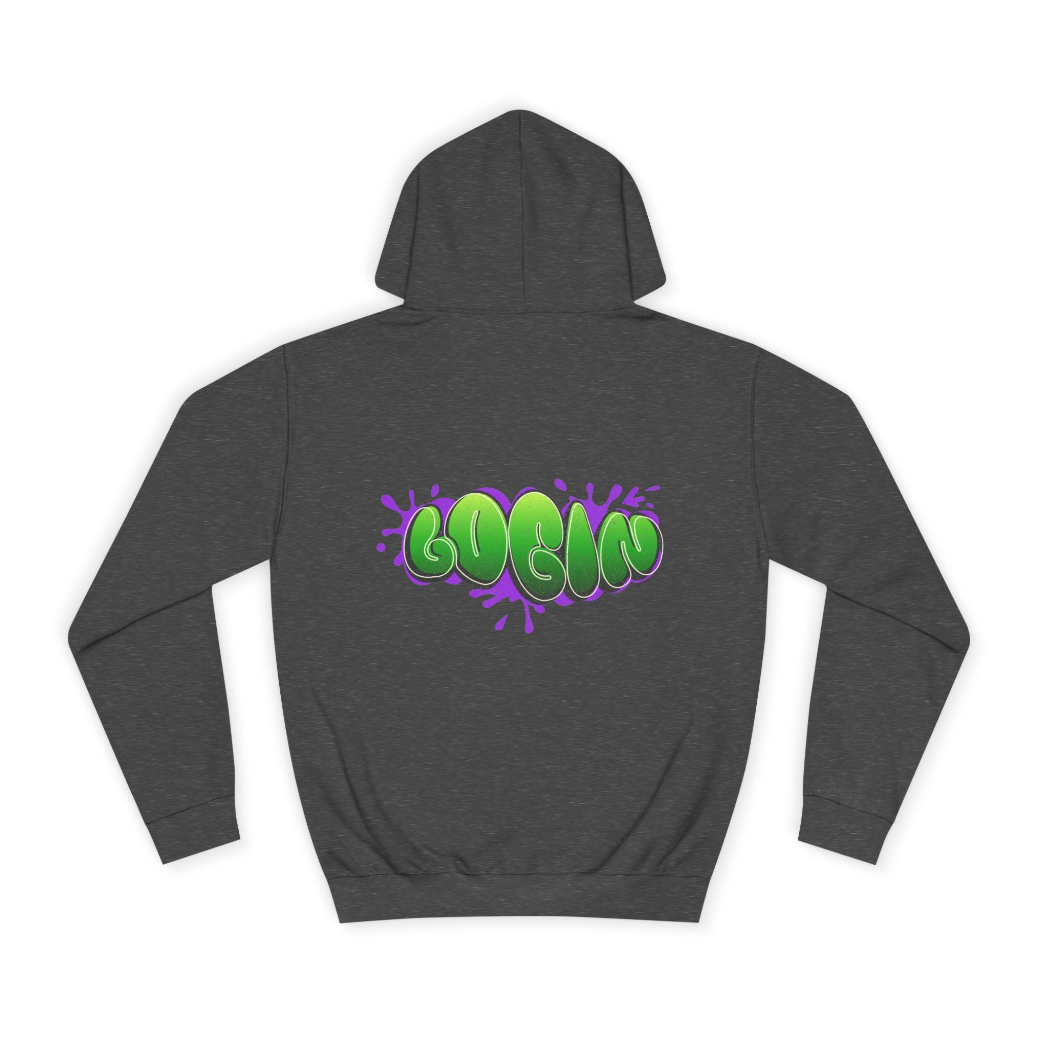 Hoodie with Green Graffiti "Login" Design - Streetwear Pullover