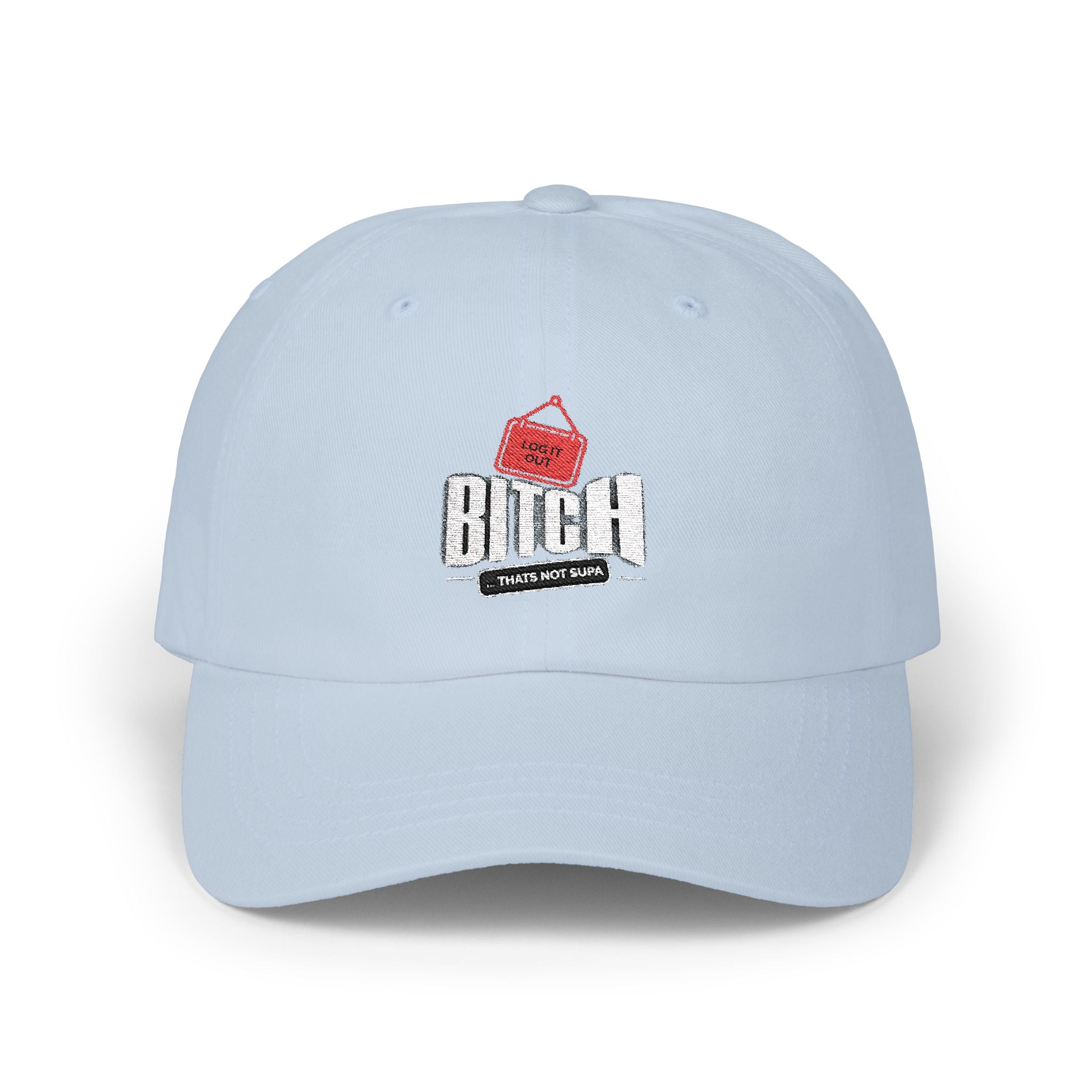 'LOG OUT' Retro Logo Embroidered Baseball Hat