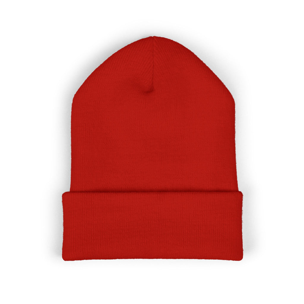 Embroidered 'Watch Your Back' Classic Cuffed Beanie — Cozy Winter Knit Hat