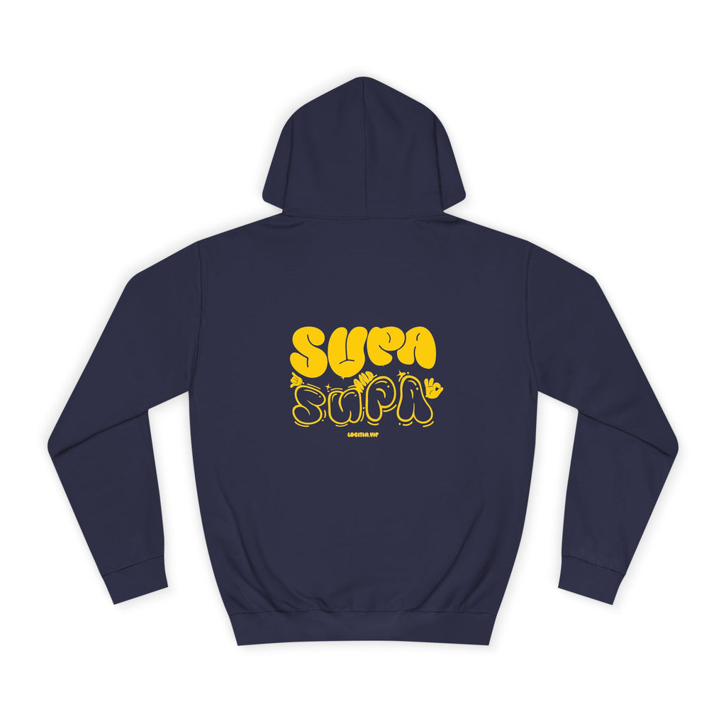 Cheerful Unisex Supa Supa Hoodie - Cozy Streetwear, Campus Style, Trendy Gift, Relaxed Fit, Perfect for Every day