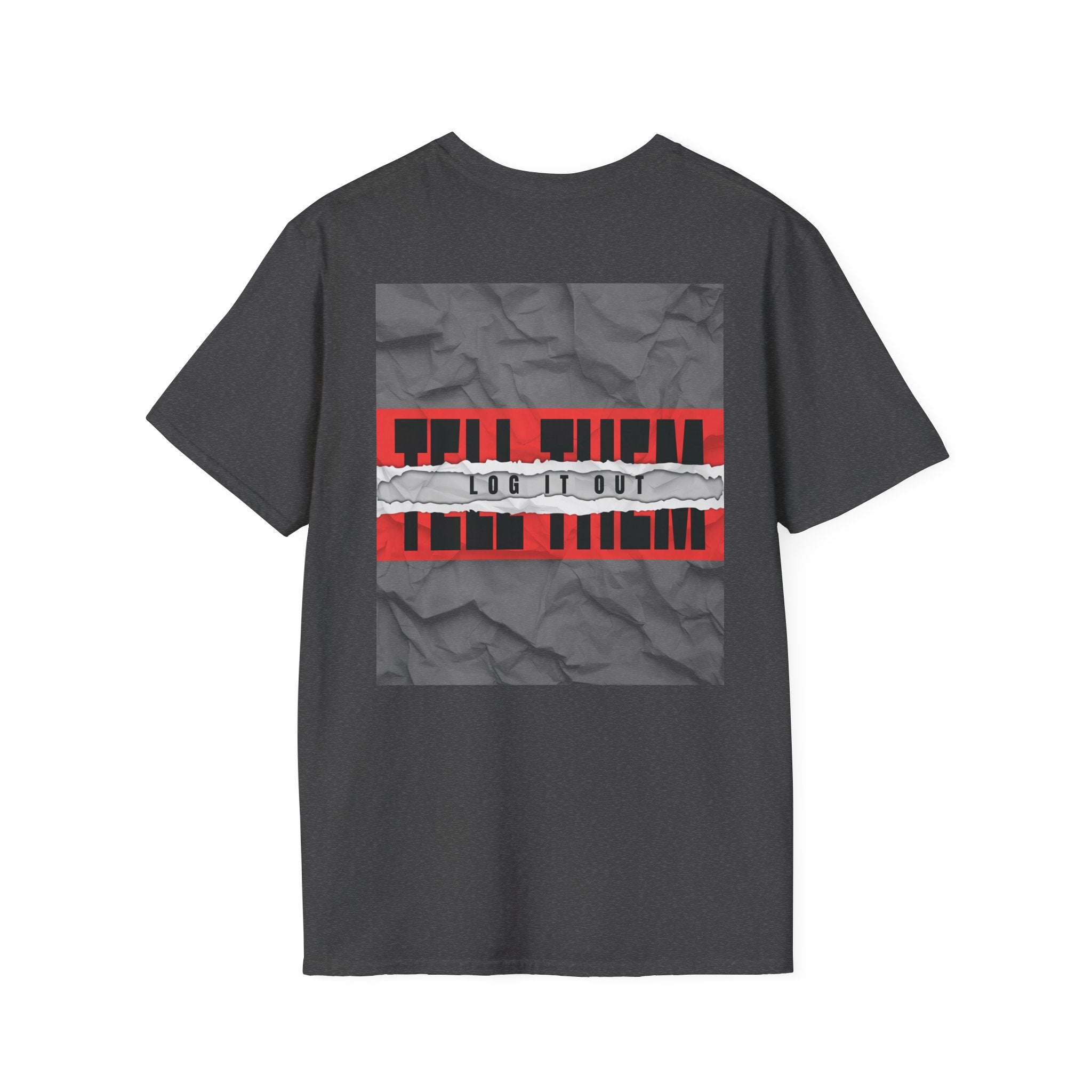 T-Shirt — LOG IT OUT Red Tape Graphic Tee ("LOG IT OUT")
