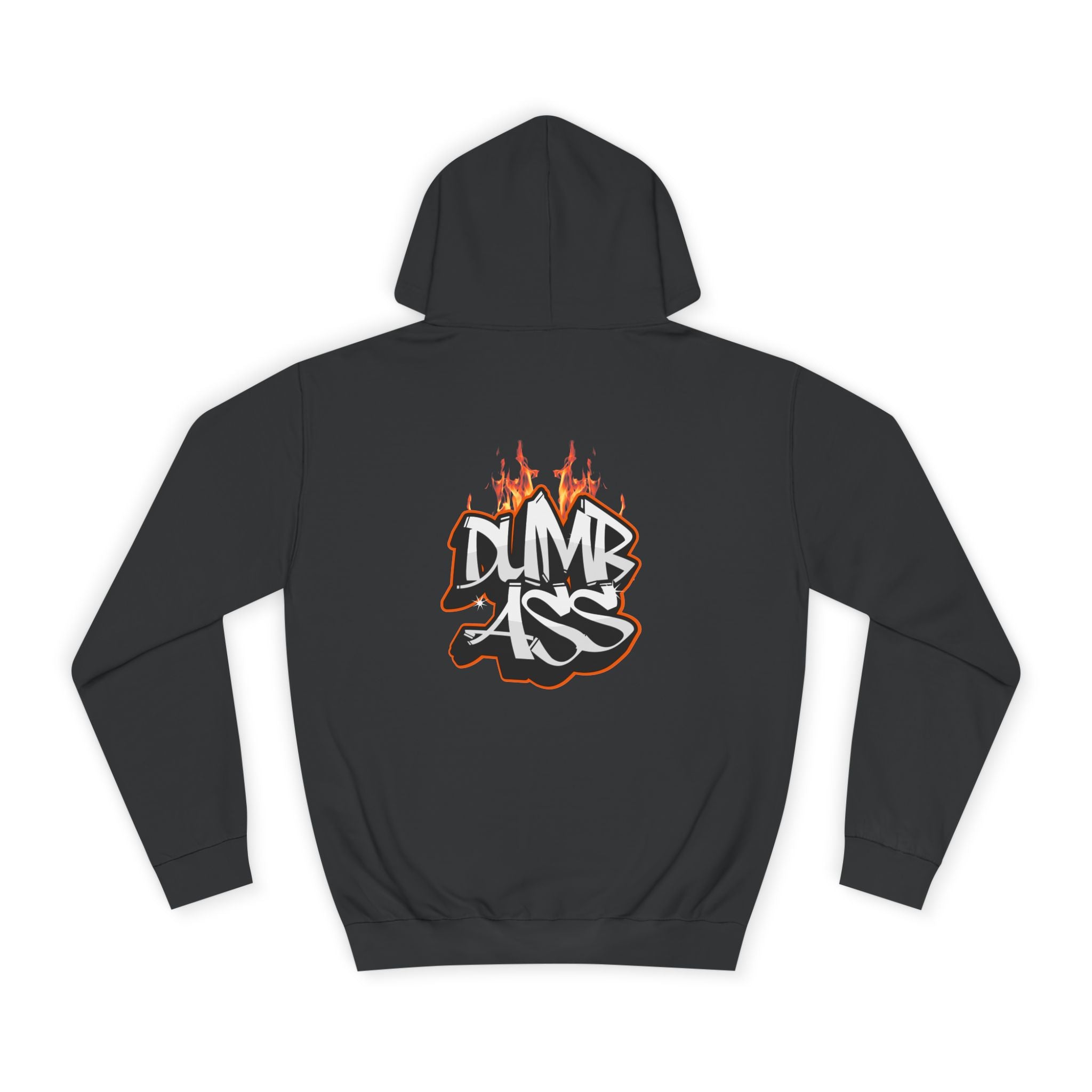 Dumb Ass Graffiti Hoodie – Bold Streetwear Pullover with Flame Lettering