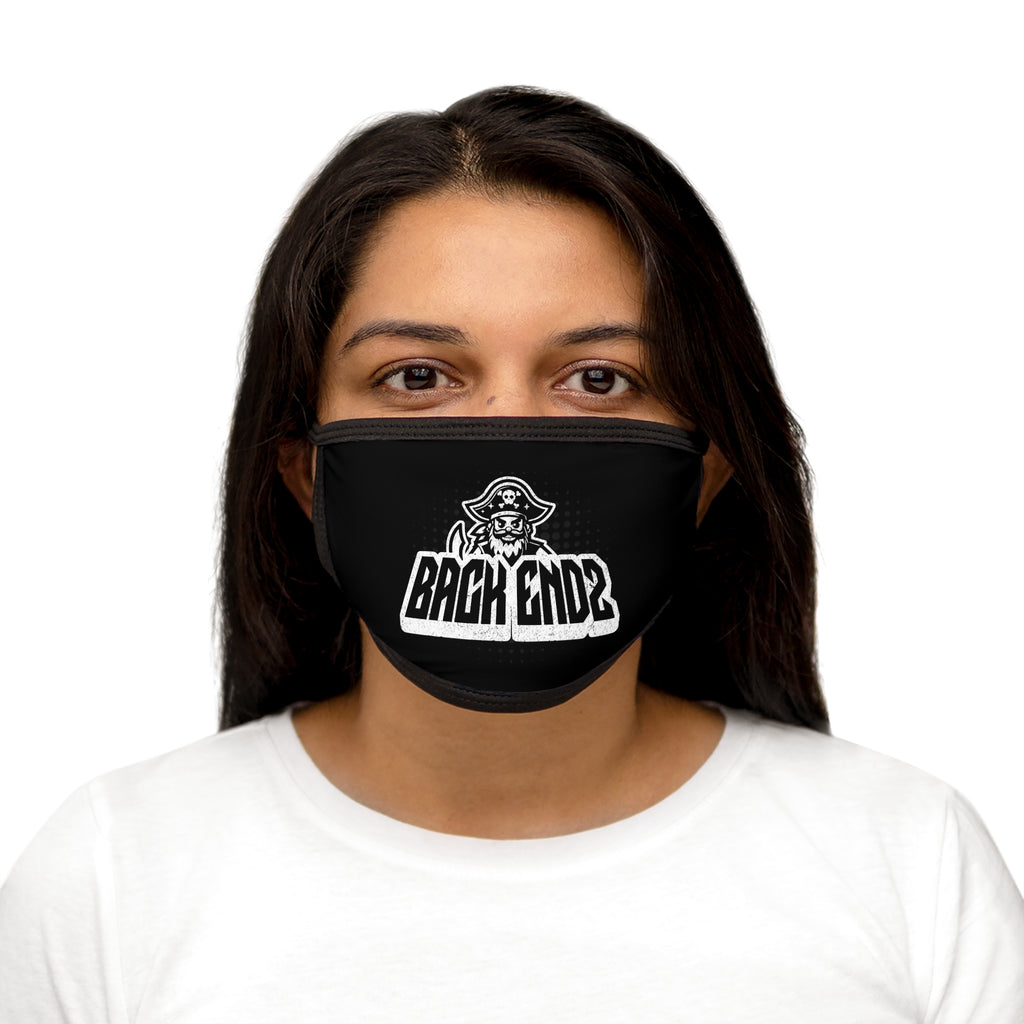 Pirate Logo Face Mask — "Back Endz" Black Cotton Blend Mask