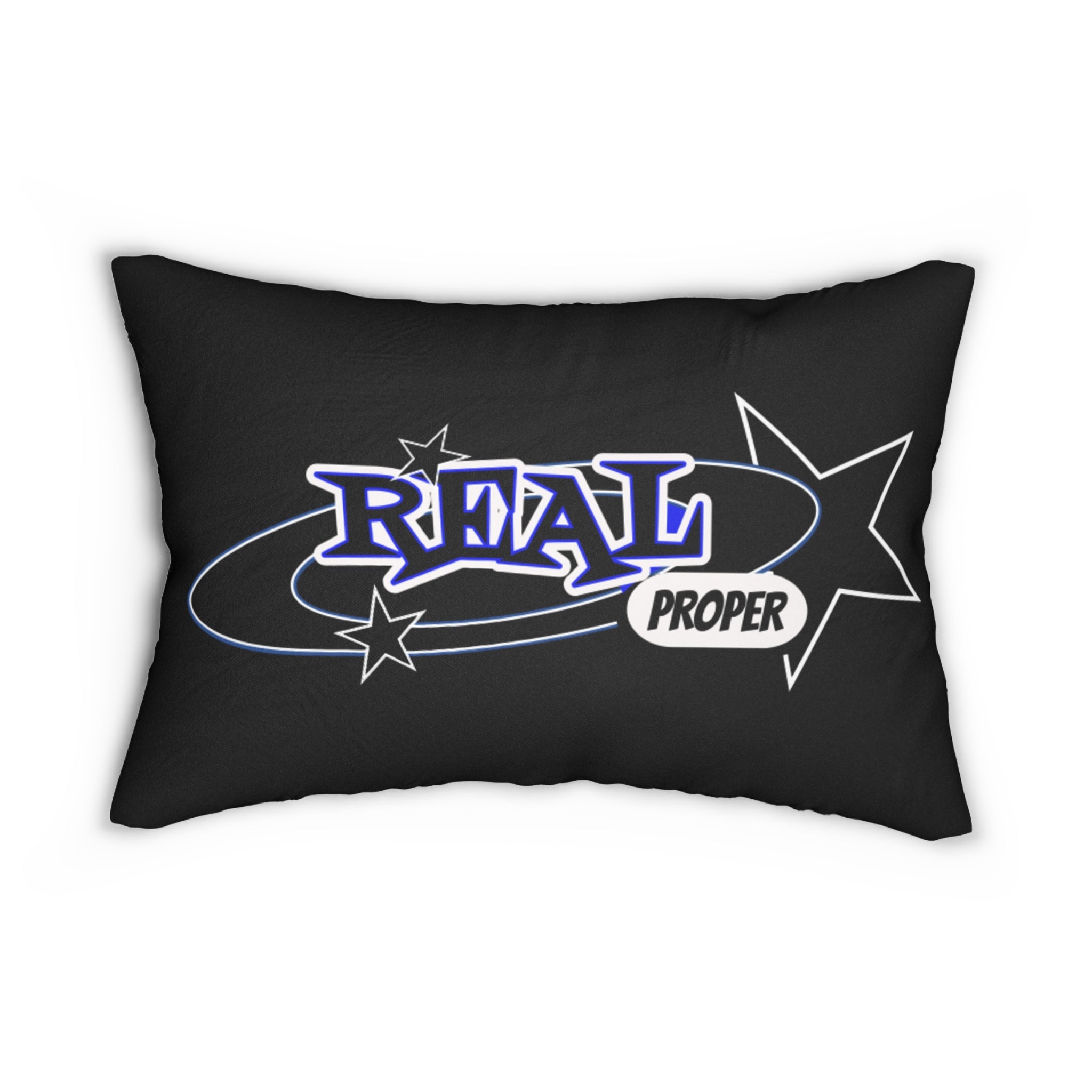 Lumbar Pillow — "Real Proper" Graphic Accent Cushion