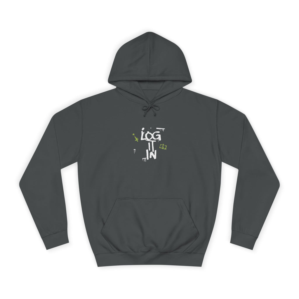 log it in Hoodie — Minimal Vintage Print