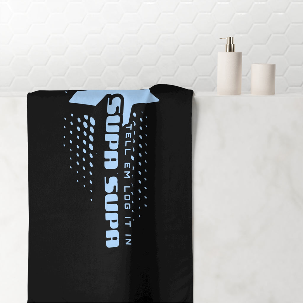 Star Logo Beach Towel – "Tell em log it in" Blue Graphic Mink-Cotton Towel