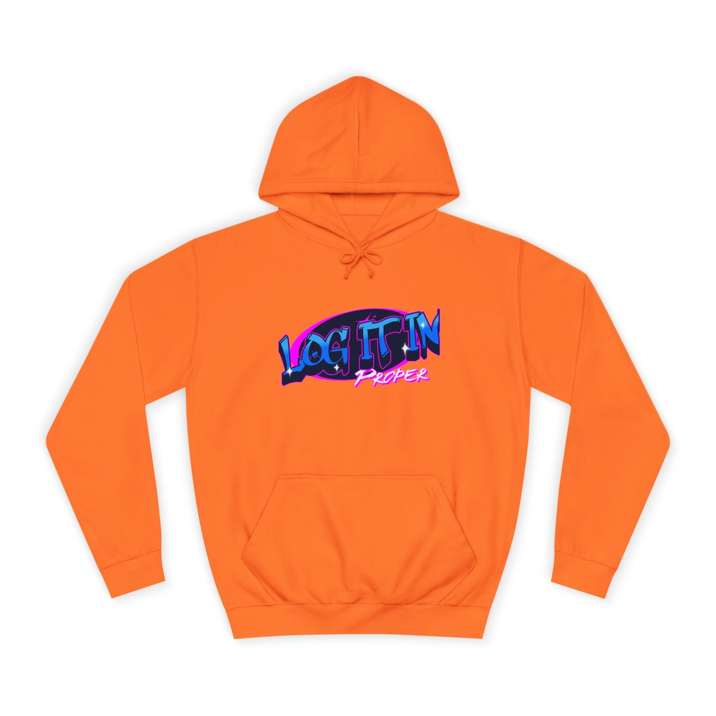 Vibrant Hoodie - Log It In, Unisex Pullover, Cozy Sweatshirt, College Apparel, Gift for Students, Trendy Fashion