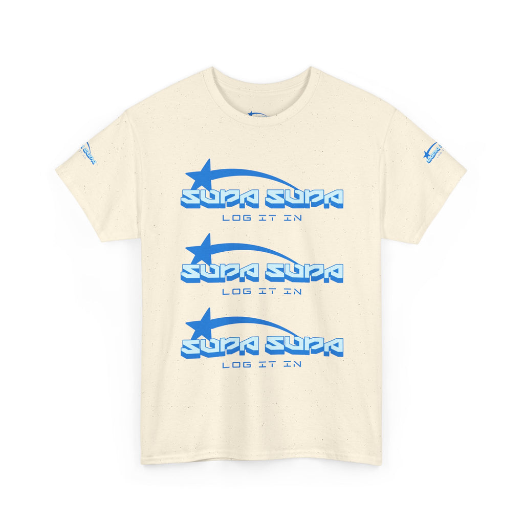 Supa Supa Retro Logo Tee — Blue Graphic Cotton T-Shirt