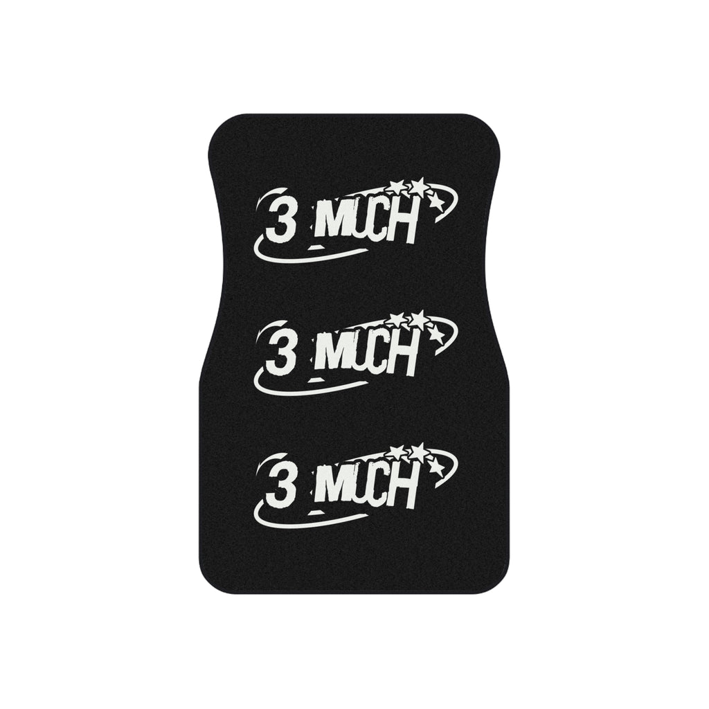Car Mats (Set of 4) — Black Custom Floor Mats with '3 MUCH' Retro Logo