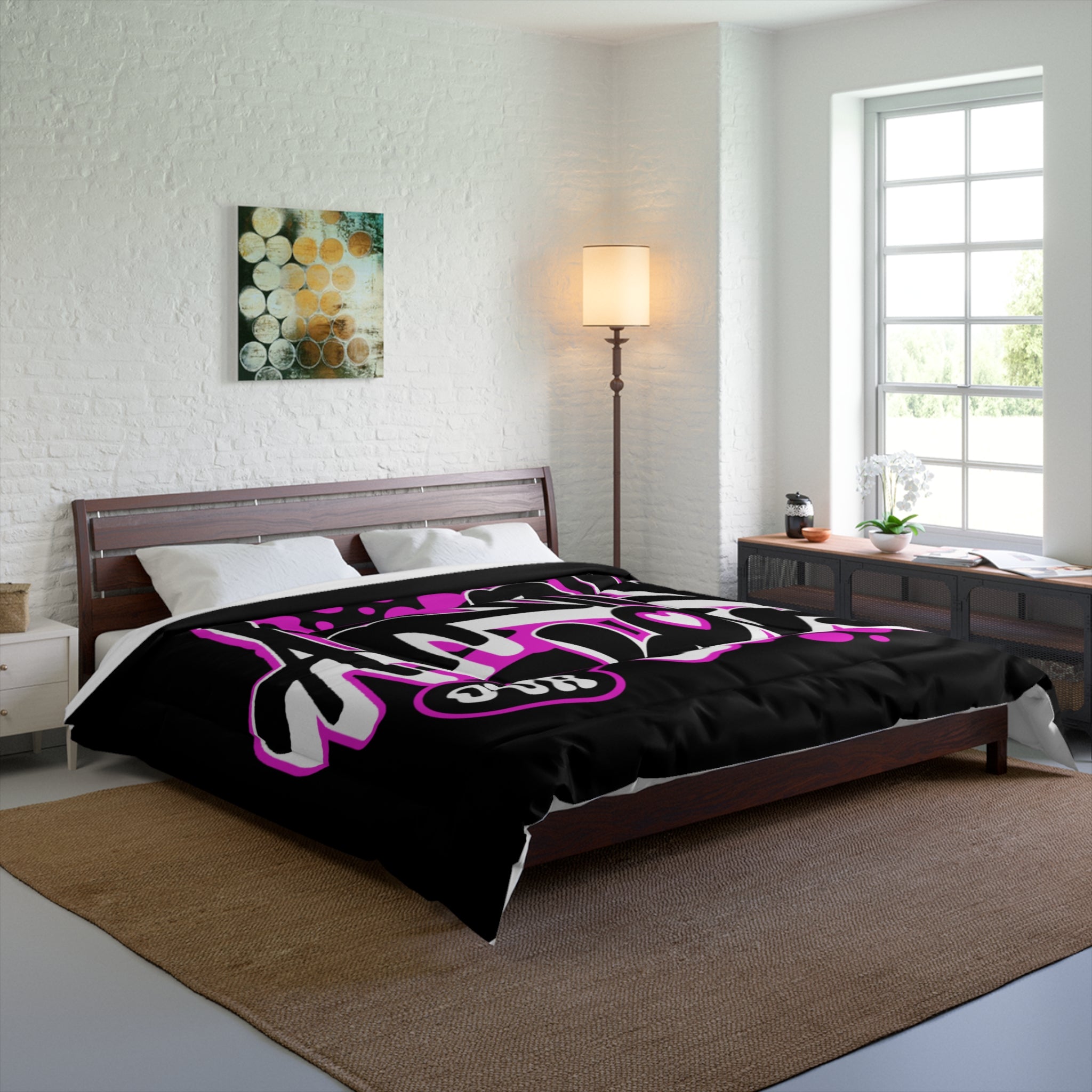Graffiti "No Love" Comforter - Bold Urban Street Art Bedding