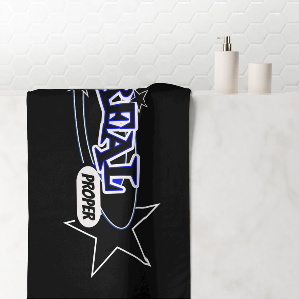 Real Proper Graphic Beach Towel — Black Star Retro Surf Towel