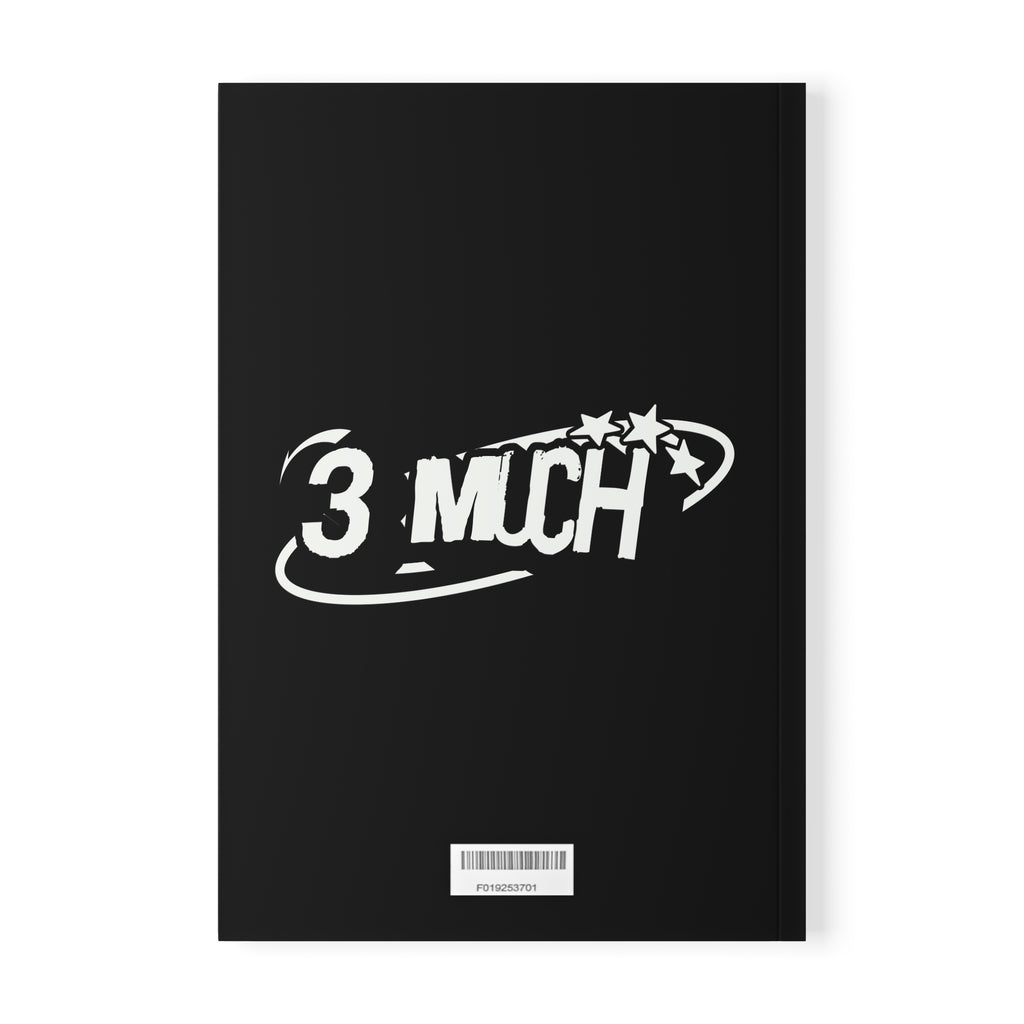 A5 Notebook — '3 Much' Vintage Logo Softcover Journal (Black)