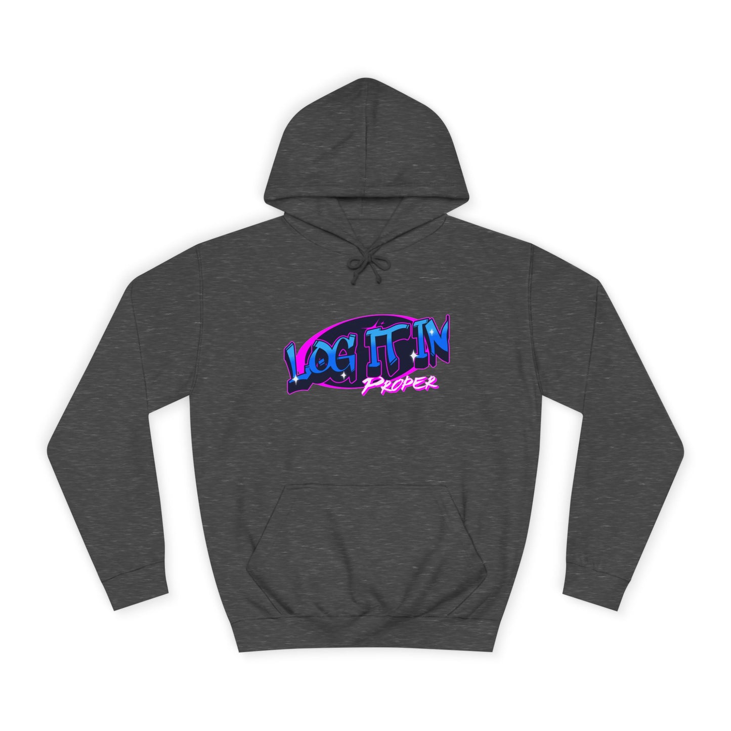Vibrant Hoodie - Log It In, Unisex Pullover, Cozy Sweatshirt, College Apparel, Gift for Students, Trendy Fashion