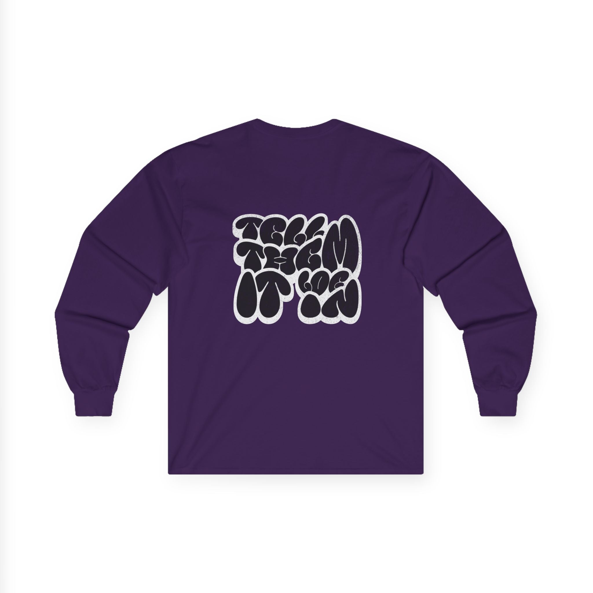 Long Sleeve "LOG IT IN" Tee — Retro Pebble Typography Graphic