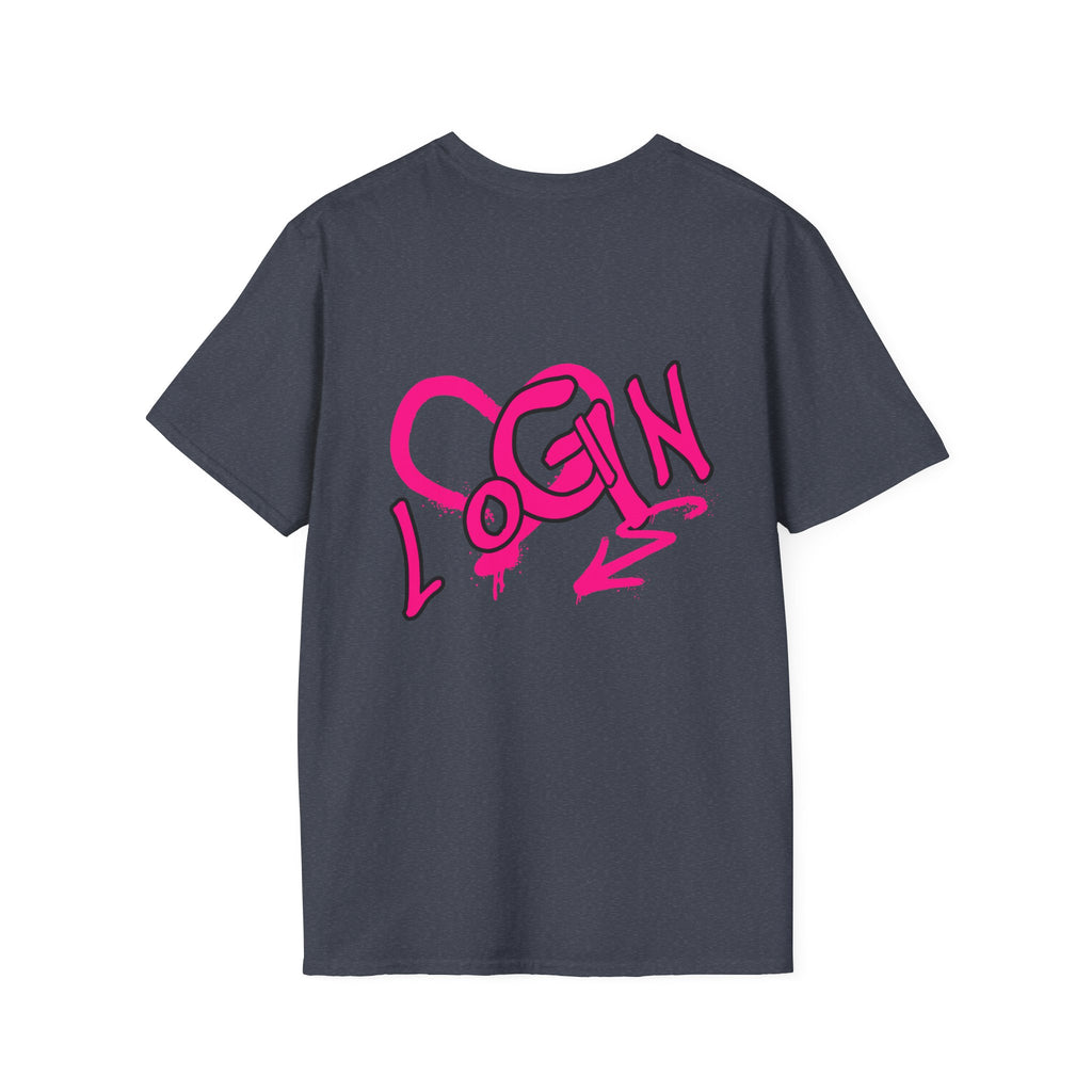 T-Shirt — Pink Graffiti 'Login' Streetwear Tee