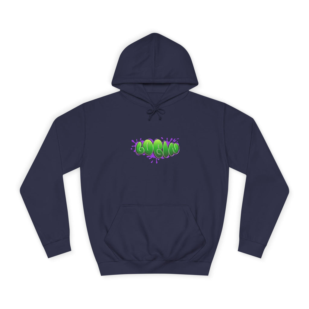 Hoodie with Green Graffiti "Login" Design - Streetwear Pullover