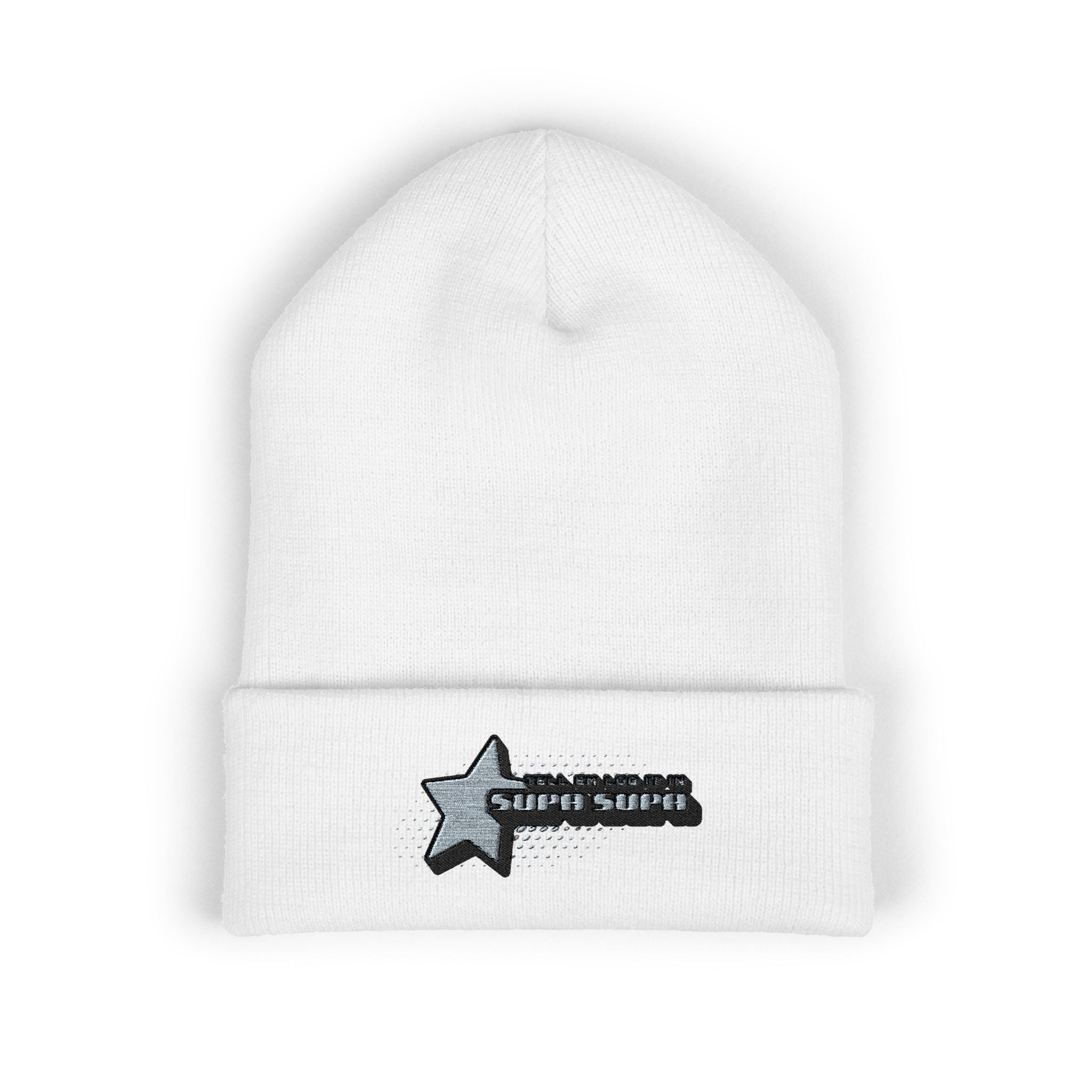 Embroidered "Tell em log it in Cuffed Beanie — Cozy Winter Hat