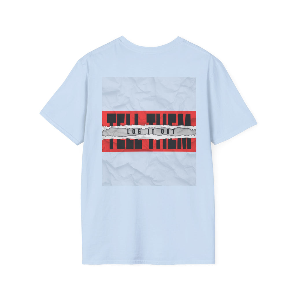 T-Shirt — LOG IT OUT Red Tape Graphic Tee ("LOG IT OUT")