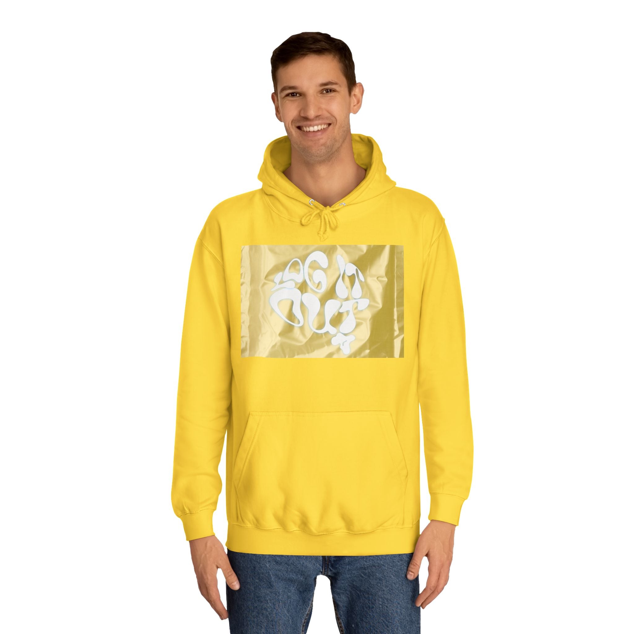 Cozy Unisex 'LOG IT OUT' Hoodie with Abstract Design, Sweatshirt, Graphic Hoodie, Casual Wear, Perfect Fit
