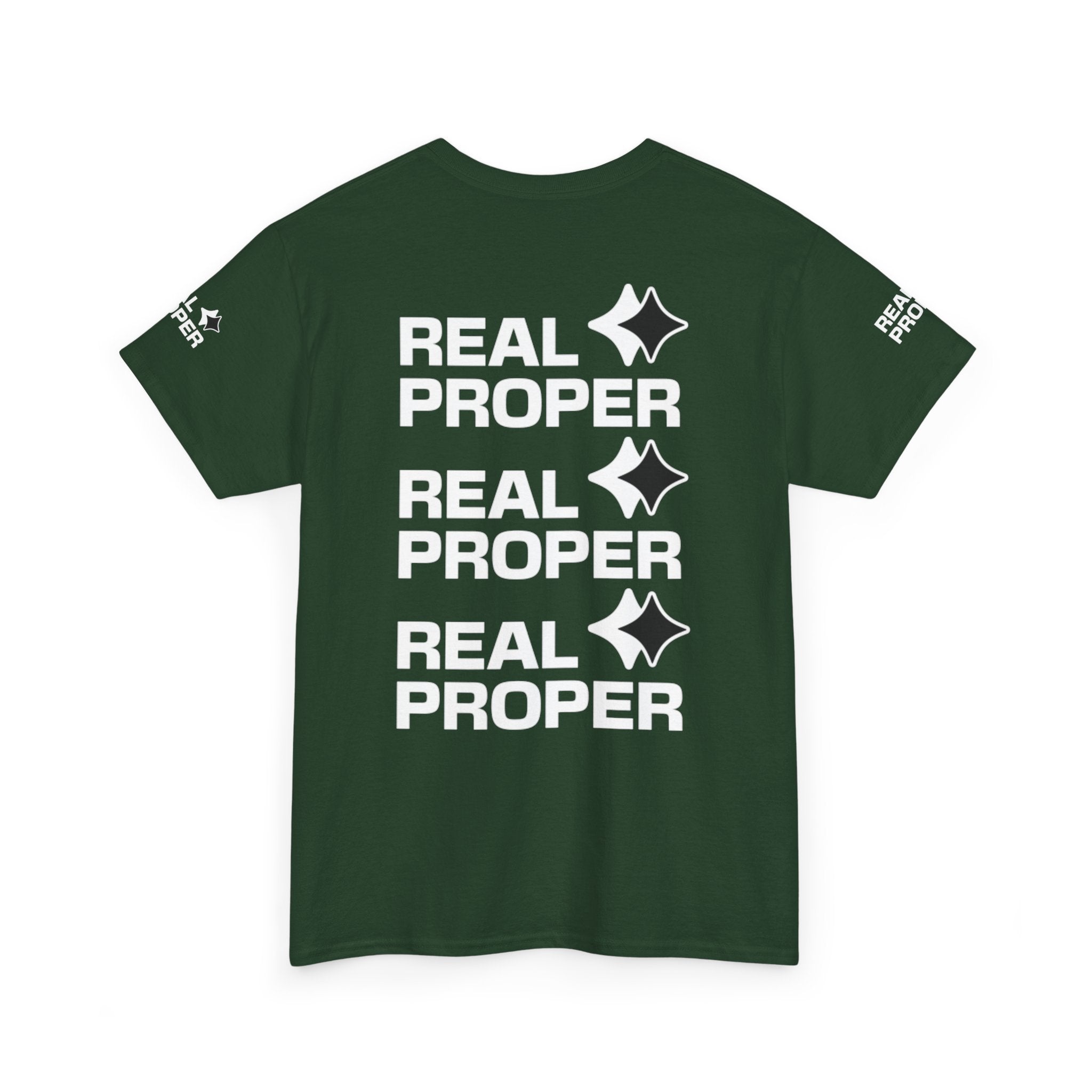 "Real Proper" Repeat Logo T‑Shirt