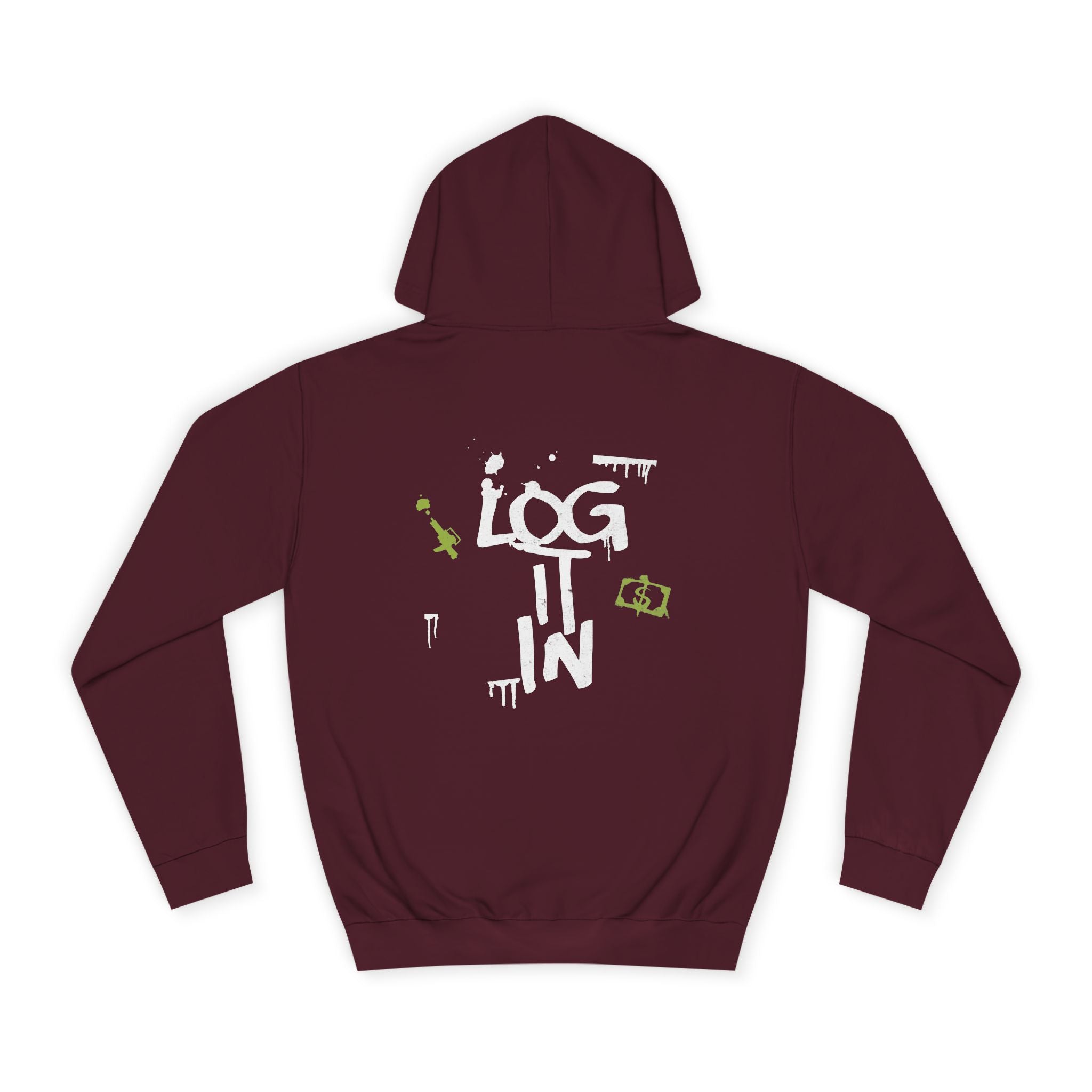 log it in Hoodie — Minimal Vintage Print