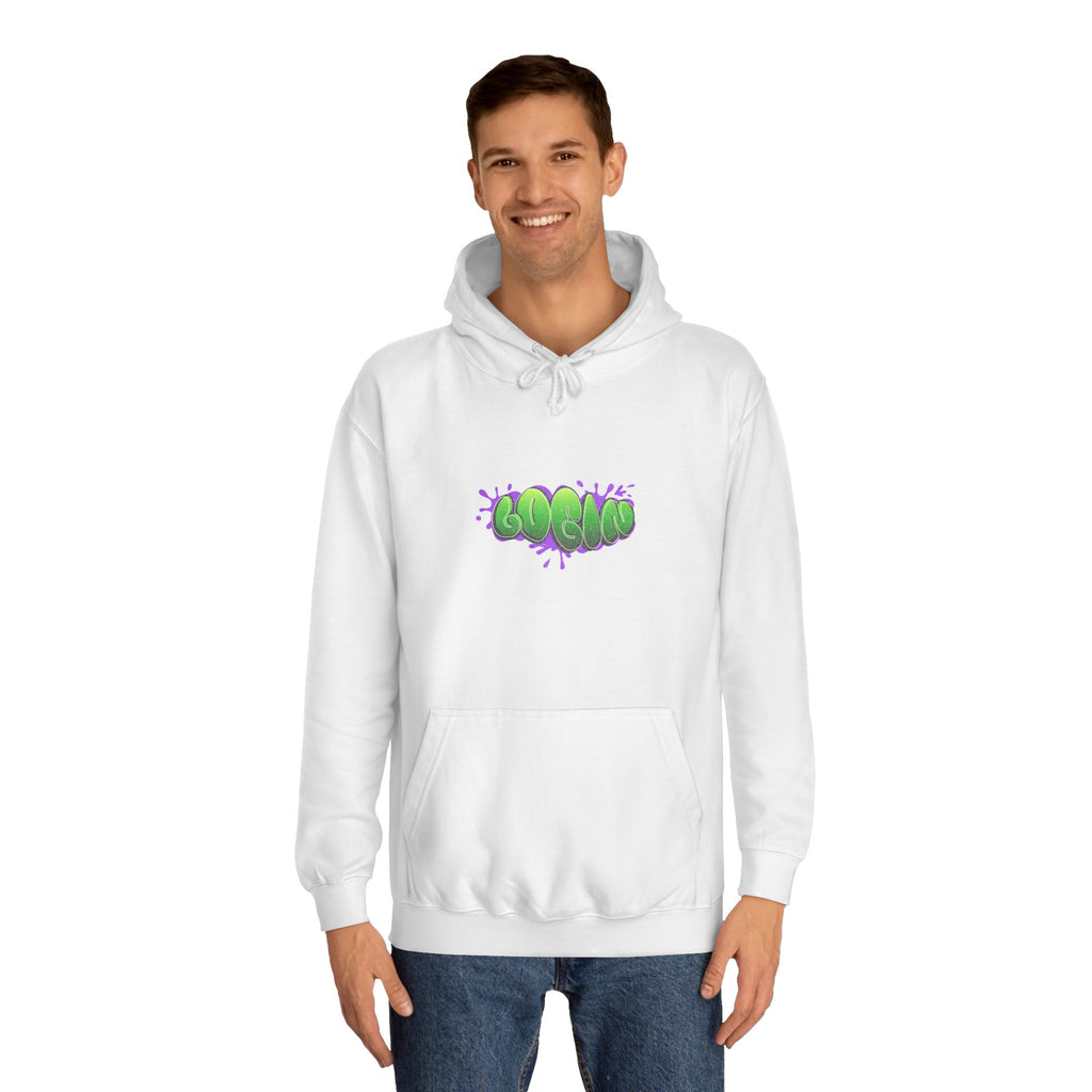 Hoodie with Green Graffiti "Login" Design - Streetwear Pullover