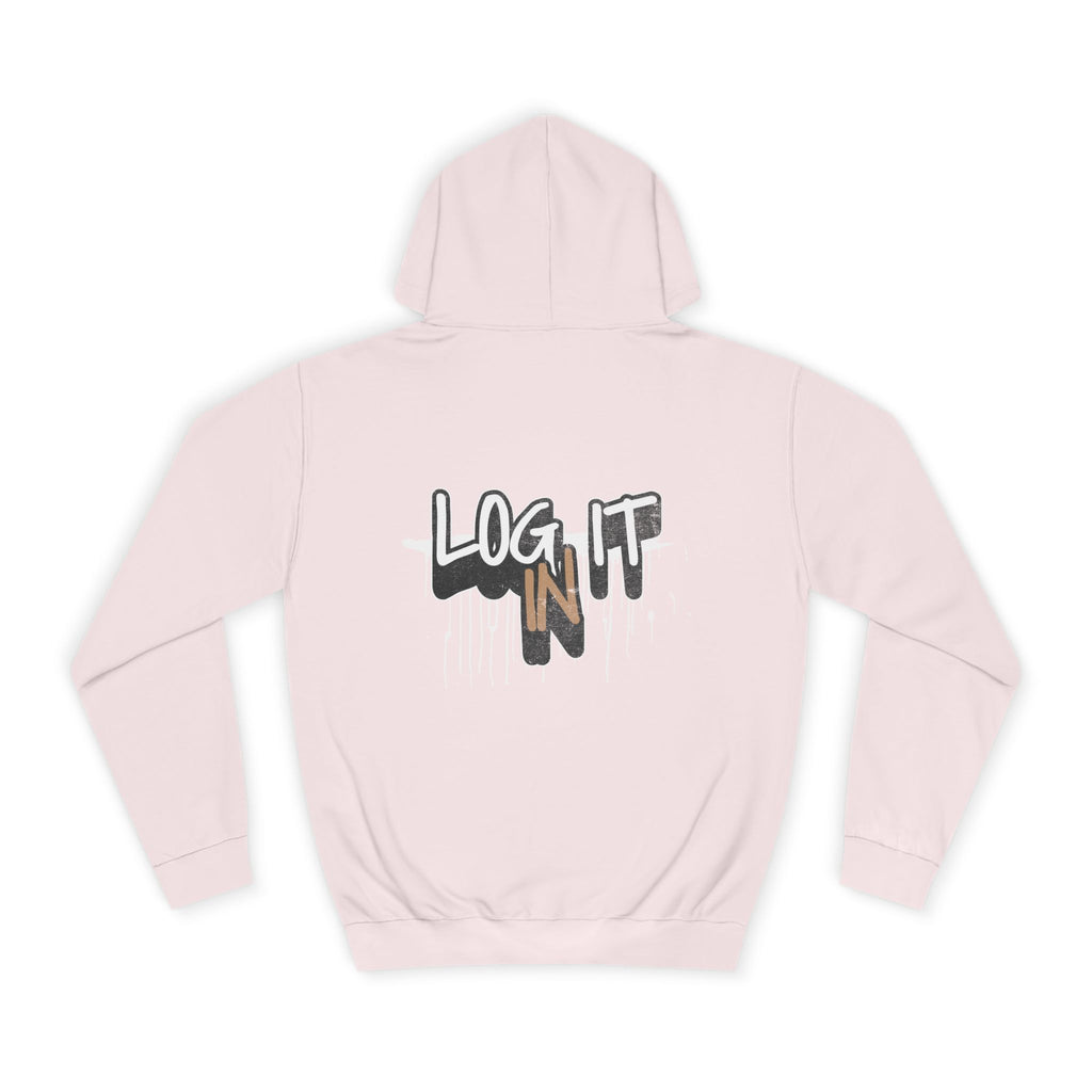 Stylish Unisex Log it in Hoodie, Cozy Custom Wear, Custom Apparel, Trendy Sweatshirt, Casual Hooded Top, Comfortable Daily Wear