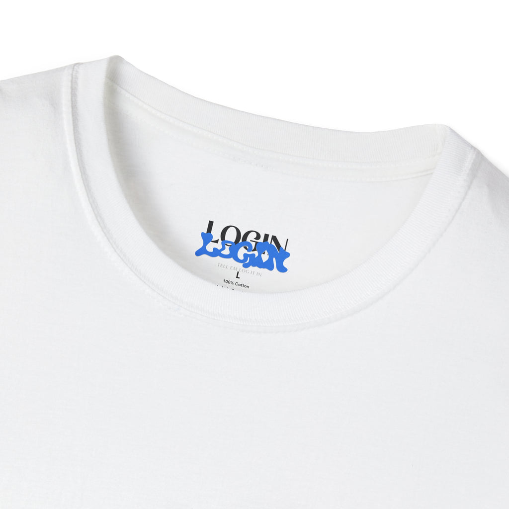 Login Graphic T-Shirt — Blue Drip Logo Tee