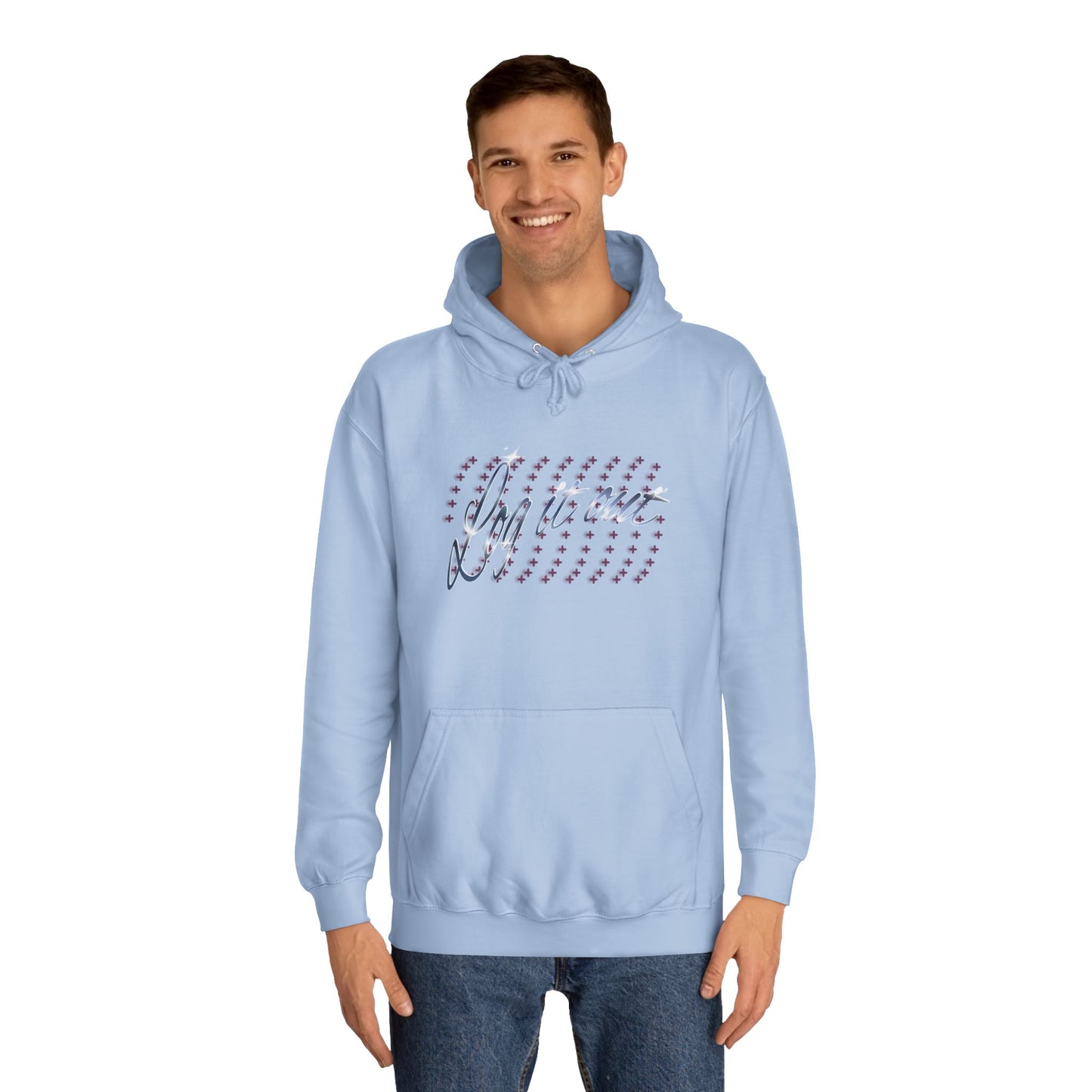 Stylish Unisex 'Log it out' Hoodie with Trendy Script Design, Perfect for Casual Wear, Gift, Apparel, Unisex Fashion