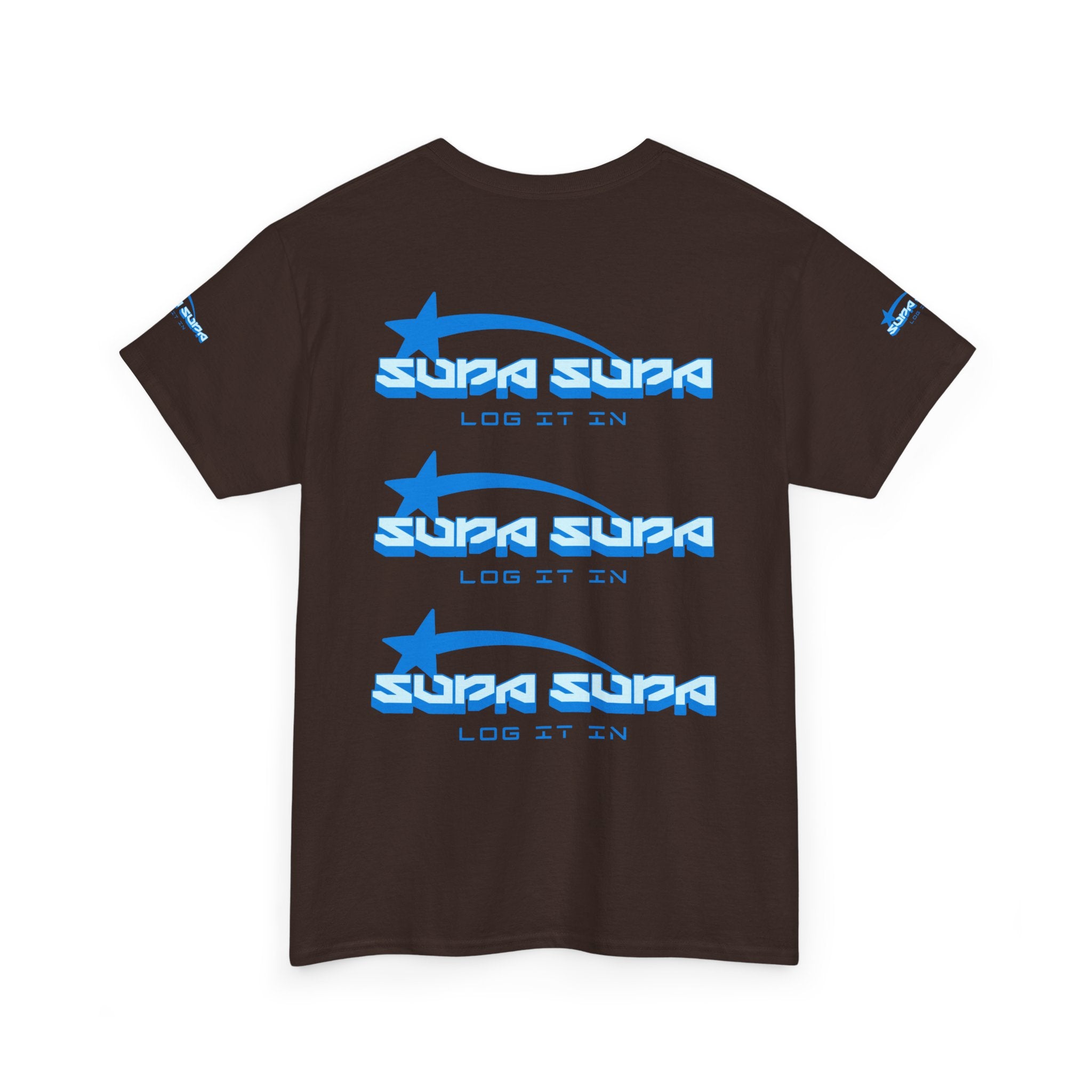 Supa Supa Retro Logo Tee — Blue Graphic Cotton T-Shirt